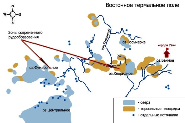 восточное термальное поле кальдера вулкана узон