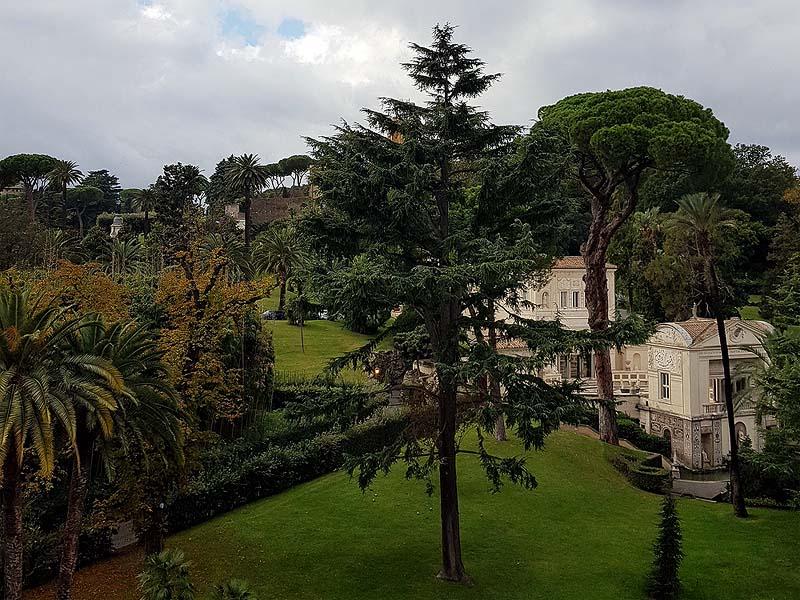 чудесные ватиканские сады видны из окон музея